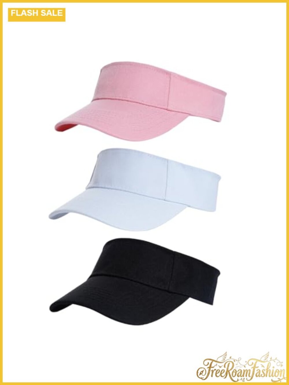 3 Pack Adjustable Sun Visor Hats for Sports Outdoor Tennis Golf